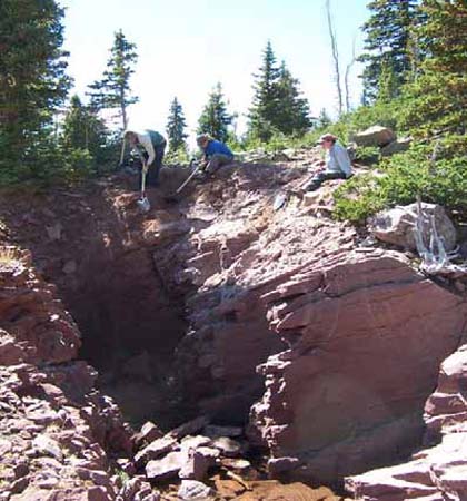 04-Farmers Lake Tunnel construction, pushing fill into inlet area