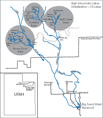 High Mountain Lake Stabilization Project Location Map