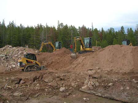 04-Island Lake Stabilization, initial excavation through dam