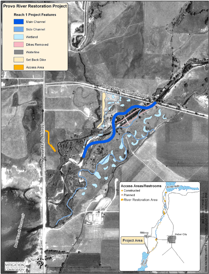 Provo River Restoration Reach 1 Map