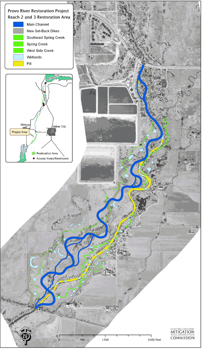 Provo River Restoration Reaches 2-3 Map